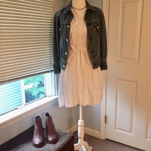 White fit and flare dress